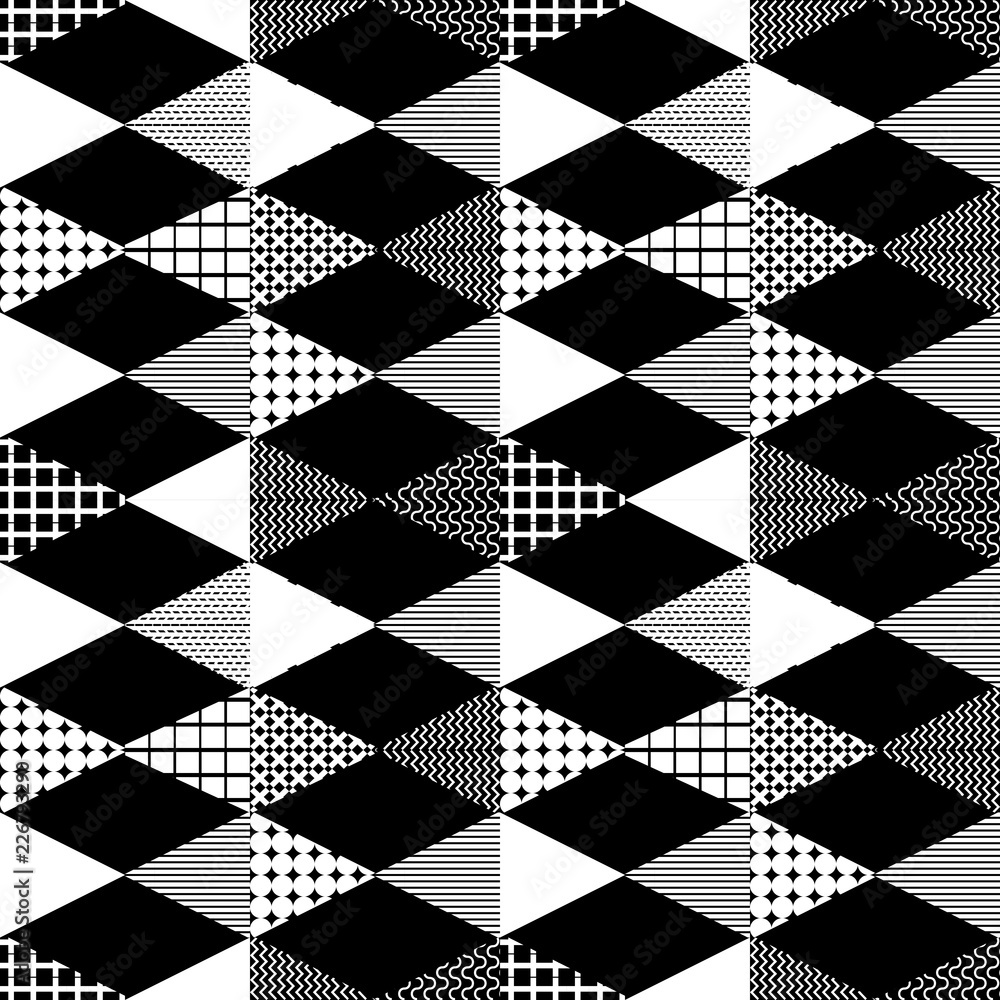 Poster geometric triangle abstract pattern with monochrome colors vector illustration.