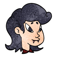 cartoon doodle vampire head