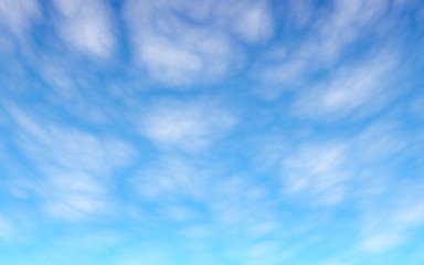 Cumulus white clouds in the clear blue sky in the morning. Blue sky background with white clouds. 3D illustration