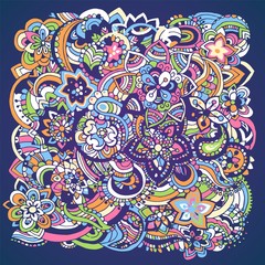 Hand drawn zentangle abstract background ornament illustration concept. Vector decorative retro banner of card or invitation design. Traditional, Islam, arabic, indian, ottoman motifs, elements.