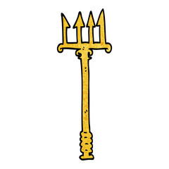 cartoon doodle pitchfork