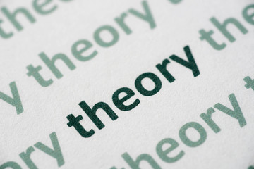 word  theory printed on paper macro - obrazy, fototapety, plakaty
