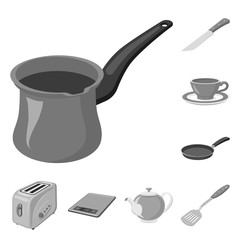 Vector design of kitchen and cook icon. Set of kitchen and appliance vector icon for stock.