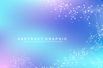 Technology abstract background with connected line and dots. Big data visualization. Perspective backdrop visualization. Analytical networks. Vector illustration.