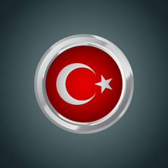 Obraz premium Turkey Round flag vector drawing
