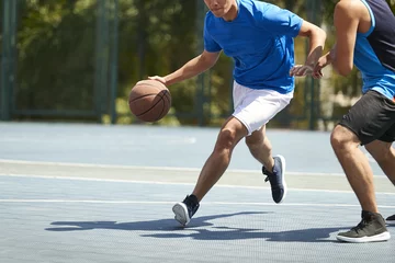 Stof per meter young asian adults playing basketball © imtmphoto