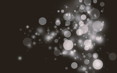 Grey sparkle rays lights with bokeh elegant show on stage abstract background. Dust sparks background.