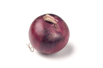 Fresh violet onion isolated on white background