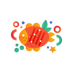 Grilled fish vector Illustration on a white background