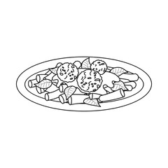 Vector illustration of pasta and carbohydrate icon. Set of pasta and macaroni vector icon for stock.