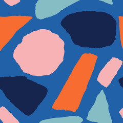 Trendy vector seamless pattern with abstract forms.