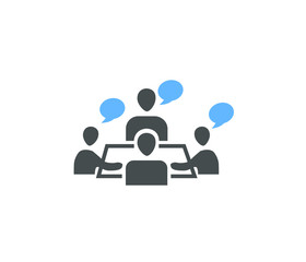 meeting icon vector on white background 