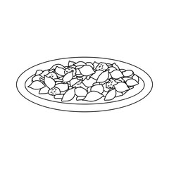 Vector illustration of pasta and carbohydrate symbol. Set of pasta and macaroni stock vector illustration.