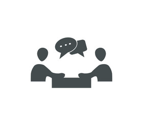 meeting icon vector on white background 
