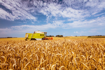 Combine harvesters Agricultural machinery. The machine for harvesting grain crops.
