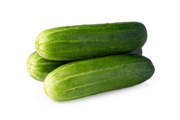 fresh cucumbers isolated on a white background