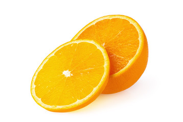 Orange fruit. Orang slice isolate on white background