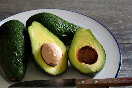Avocado fruit for healthy body  in white dish