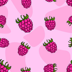 seamless pattern with raspberry 