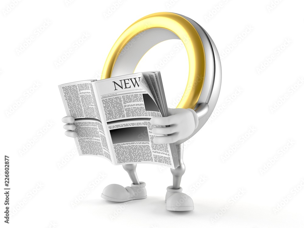 Poster Wedding ring character reading newspaper