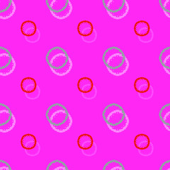 Seamless background pattern with various colored circles.