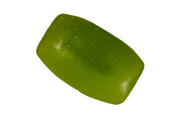 Green soap isolated on the white background