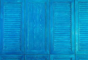 Texture of blue color wooden vintage window