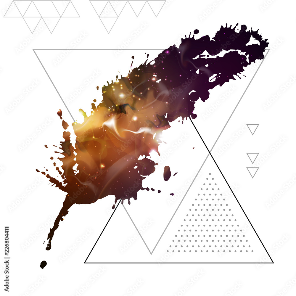 Wall mural feather flat vector icon with space background inside