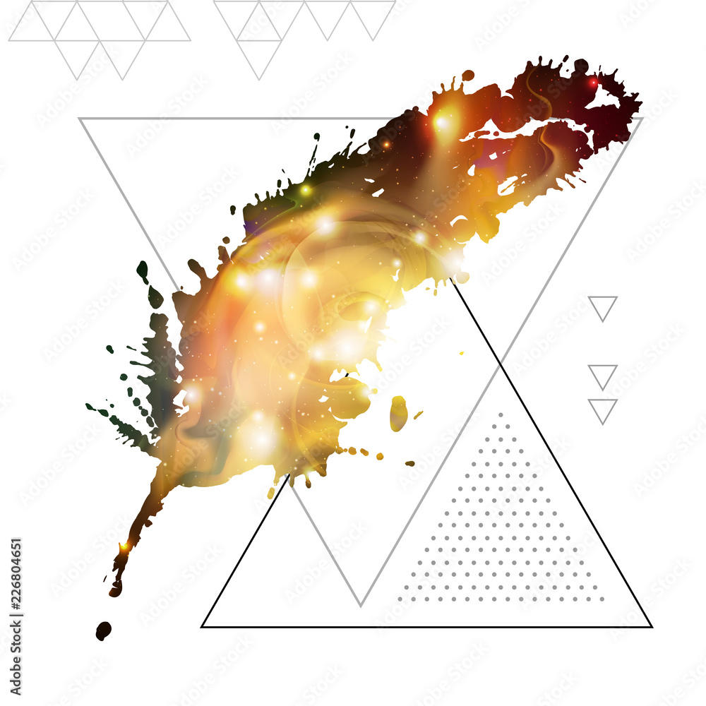 Wall mural feather flat vector icon with space background inside