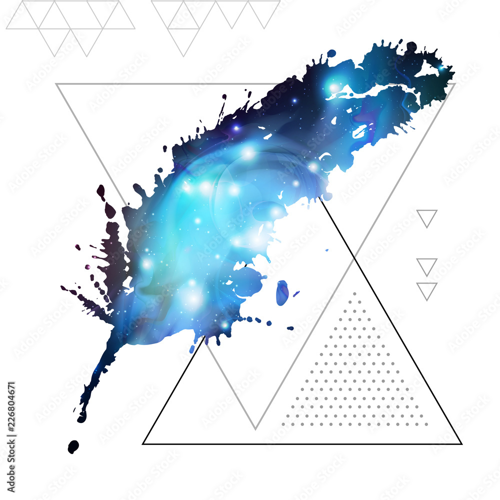 Wall mural feather flat vector icon with space background inside
