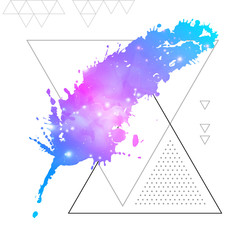 Feather flat vector icon with space background inside