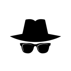 Secret agent, spy icon, logo on white background