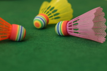 badminton on a green background
