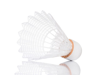 White shuttlecock for badminton isolated on white background
