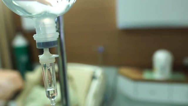 4K:  Patients with normal saline solution at a hospital for treatment footage