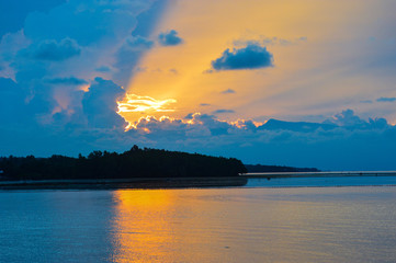 sunset over lake - 226808813
