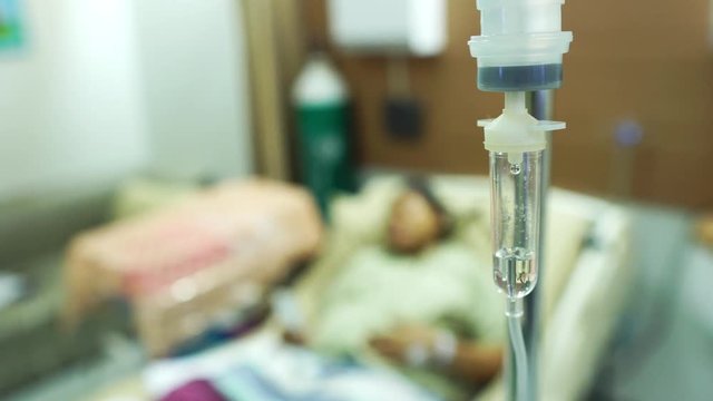 4K:  Patients with normal saline solution at a hospital for treatment footage