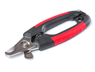Scissors for claws for pets such as dogs and cats, isolated on white background. Pet supplies about nail clipper.