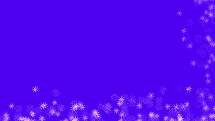 Abstract background with a variety of colorful snowflakes. Big and small.