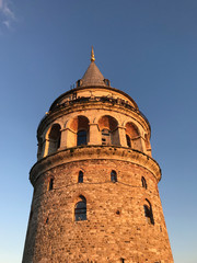 Fototapeta na wymiar Down View of Galata Tower in Istanbul / Turkey.