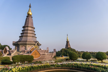 Phra Mahathat. Two chedis - Naphamethinidon and Naphaphonphumisiri, near the summit of Doi Inthanon. These two stupas are dedicated to the recently late king and his wife.