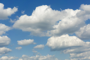 Blue clean sky with white clouds.
