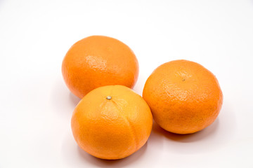  Fresh Mandarin oranges fruits, tangerine  isolated on white background.