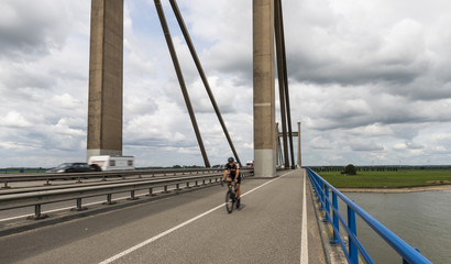 Traffic Bridge over river Waal