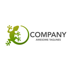 Naklejka premium Jaszczurka wektor ilustracja logo szablon ikona designu, kreatywny wektor logo gekona