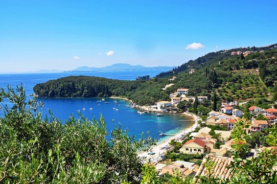 Corfu island, Greece - July 19, 2018: Kalami beach