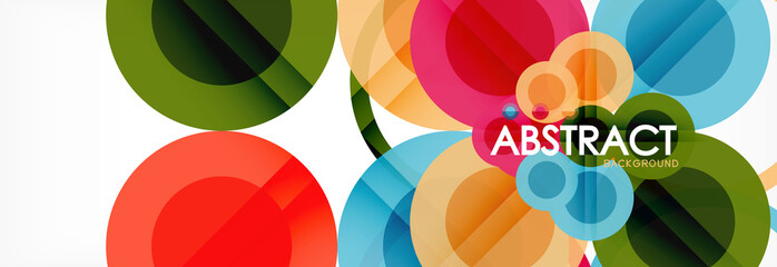 Abstract colorful geometric composition - multicolored circle background