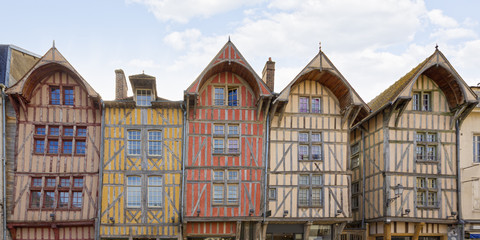 Fototapeta premium Medieval facades at Troyes, France