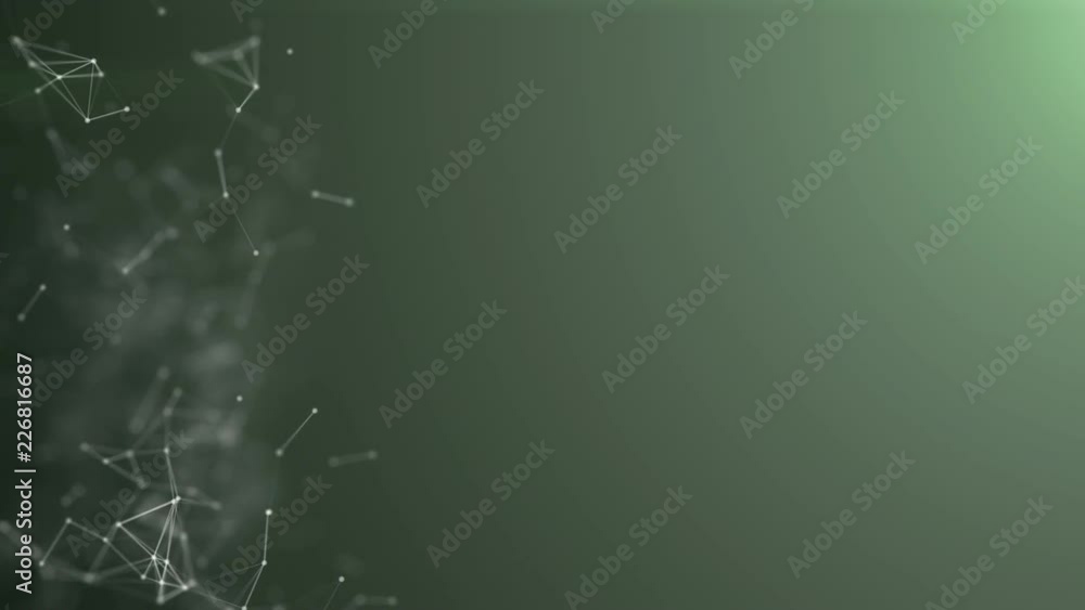 Poster nanotechnology abstract plexus darkgreen color background,seamless network social media with copy sp