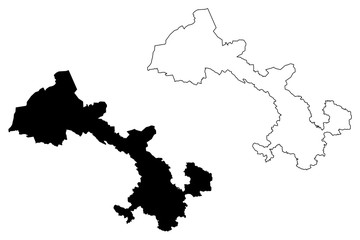 Gansu Province (Administrative divisions of China, China, People's Republic of China, PRC) map vector illustration, scribble sketch Gansu map